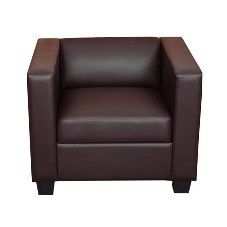 Sessel BASEL, 1 Sitzer, Elegantes Design, großer Komfort, Kunstleder, Farbe Kaffeebraun
