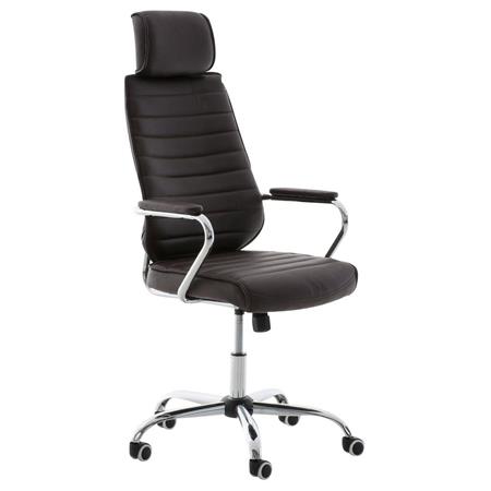 Chefsessel RENO, Metallgestell, hohe Rückenlehne, Lederbezug, Farbe Braun
