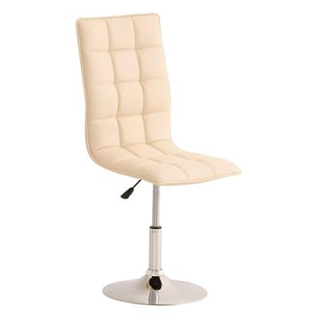 Besucherstuhl BULGARI LEDER, höhenverstellbar, stabiler Trompetenfuß aus Metall, Farbe Beige