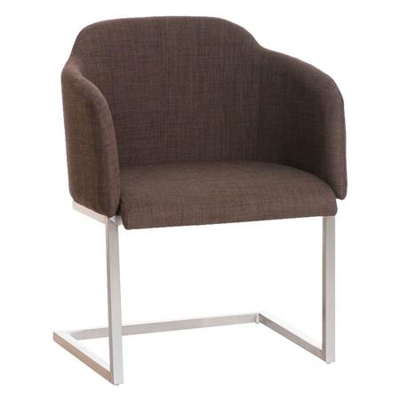 Designer-Sessel TOKIO STOFF, Stahlgestell, bequeme Sitzpolsterung, Farbe Braun