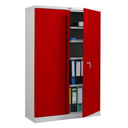 Aktenschrank CARIN 2-TÜRER, 140x92x37cm, Stahlschrank, Farbe Rot
