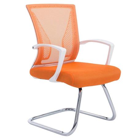 Besucherstuhl CUBA V, Metallgestell, atmungsaktiver Netzbezug, Farbe Orange