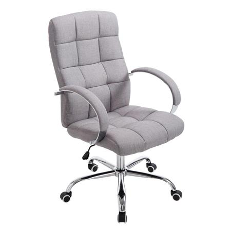 Chefsessel LISSABON STOFF, sehr hochwertig, Metallgestell, Farbe Hellgrau