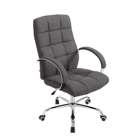Chefsessel LISSABON STOFF, sehr hochwertig, Metallgestell, Farbe Dunkelgrau