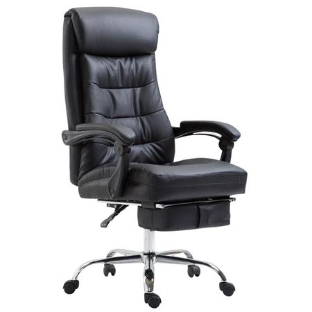 Bürostuhl ARGO, ausziehbare Fußablage, Kunstlederbezug, Farbe Schwarz