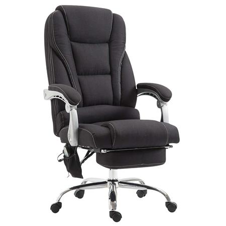 Chefsessel KOMODITY MASSAGE STOFF, mit ausziehbarer Fußstütze, Massagefunktion, Farbe Schwarz