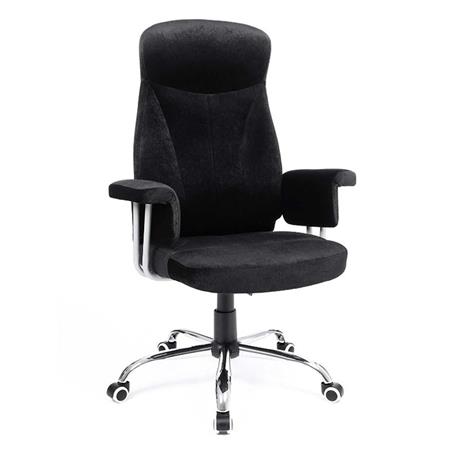 Bürostuhl KIRA, ergonomisches Design, dicke Polsterung, Stoffbezug, Farbe Schwarz