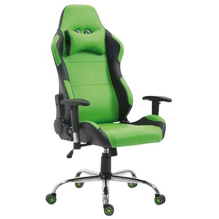 Gaming-Stuhl ROSBY. Sportliches Design und hoher Komfort, Lederbezug, Farbe Grün