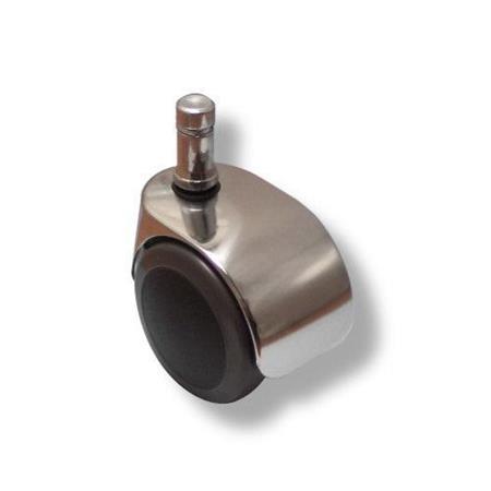 Im 5er-Set: Designer-Rollen für Hartboden 10 mm / 50 mm, mit verchromtem Zinkdruckguss