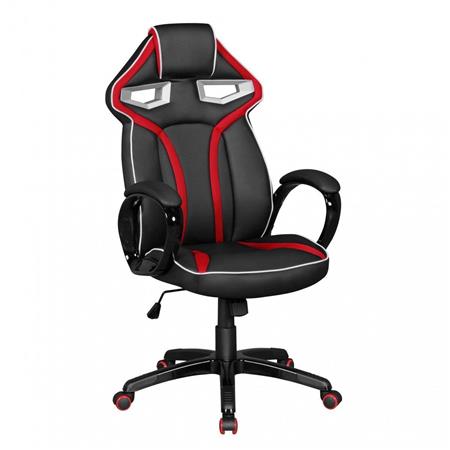 Bürostuhl WIND PRO, exklusives Design, Lederbezug, Farbe Schwarz / Rot