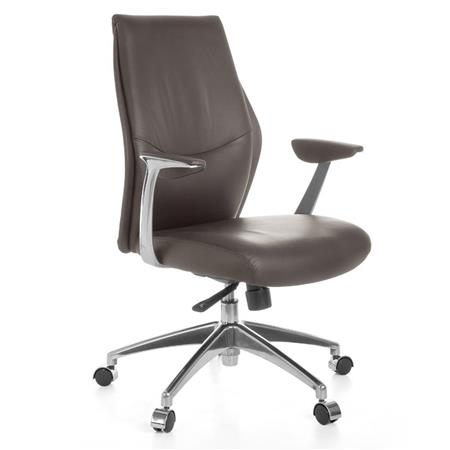 Chefsessel SACHSEN 10, elegantes Design, dicke Polsterung, Naturlederbezug, Farbe Braun