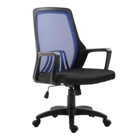 Bürostuhl CLIVEN, Lordosenstütze, Wippfunktion, Farbe Blau