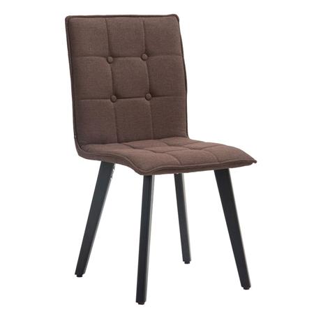 Besucherstuhl ERNY, schwarze Stuhlbeine, Stoffbezug, Farbe Braun