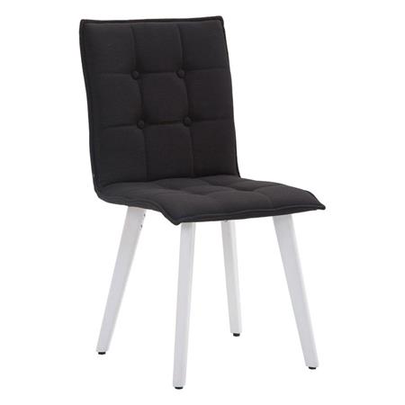 Besucherstuhl ERNY, weiße Stuhlbeine, Stoffbezug, Farbe Schwarz