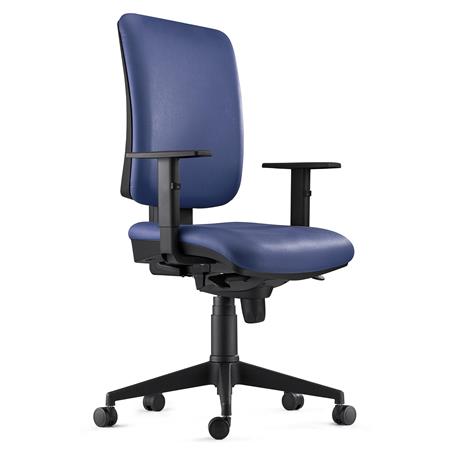 Ergonomischer Bürostuhl PIERO LEDER PRO, verstellbare Armlehnen, Farbe Blau
