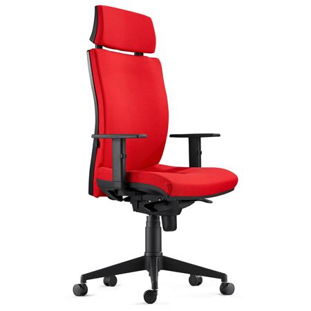 Ergonomischer Bürostuhl MARVEL STOFF, Kopf- und Lordosenstütze, Farbe Rot