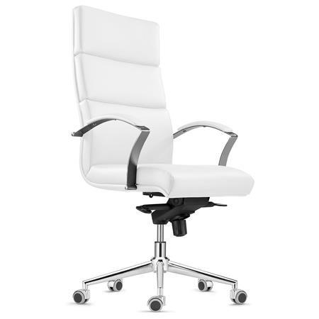 Chefsessel REBAT in Naturleder, Wippfunktion, Qualität und Design, Farbe Weiß