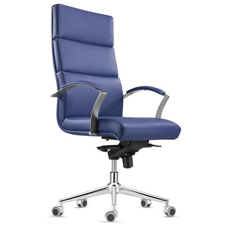 Chefsessel REBAT in Naturleder, Wippfunktion, Qualität und Design, Farbe Blau