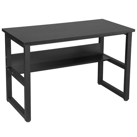 Bürotisch ADELIA, 120 x 60 x 75 cm, aus Holz, mit Metallgestell, Farbe Schwarz