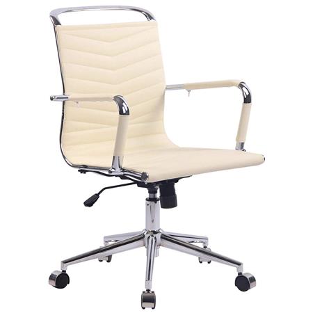 Bürostuhl SIGRID, elegantes Design, Lederbezug, Farbe Beige