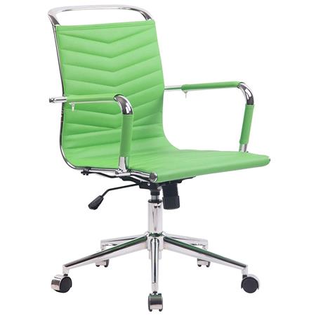 Bürostuhl SIGRID, elegantes Design, Lederbezug, Farbe Grün