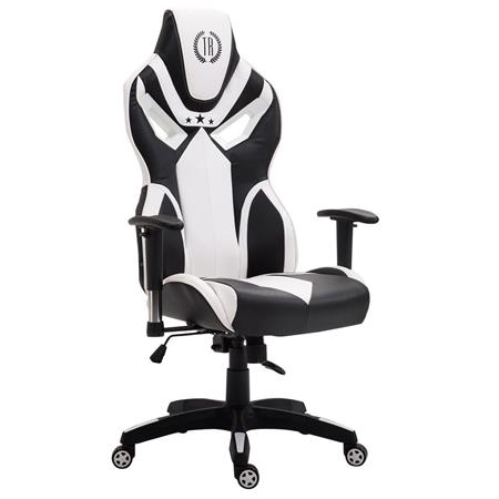 Bürostuhl HAMIL LEDER, ergonomisches Design, Farbe Schwarz / Weiß