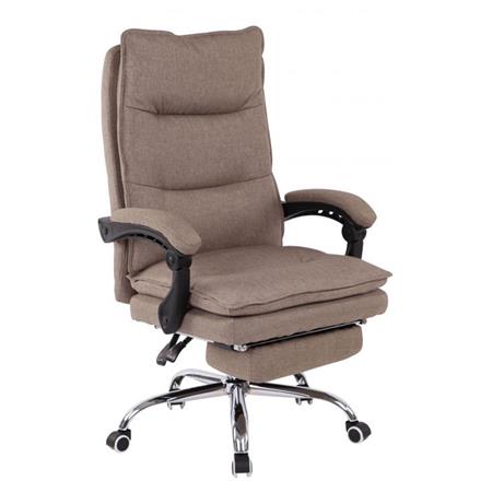 Bürosessel MAC STOFF, dicke Polsterung, ausziehbare Fußstütze, Farbe Taupe