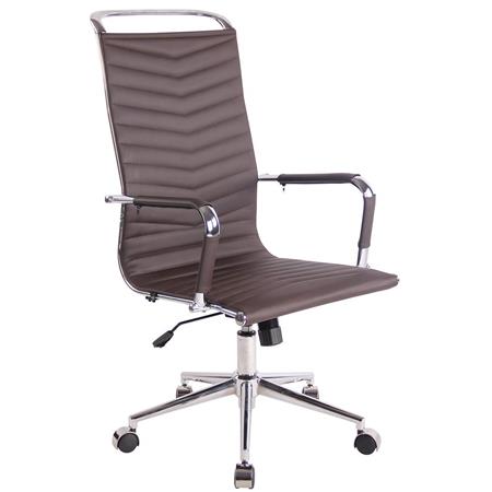 Bürostuhl SIGRID mit hoher Rückenlehne, elegantes Design, Lederbezug, Farbe Dunkelbraun