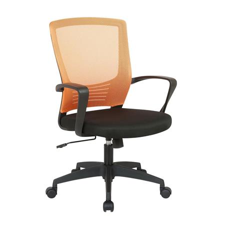 Schreibtischstuhl MALIBU, auffälliges Design, Stoff und atmungsaktives Netz, Farbe Orange