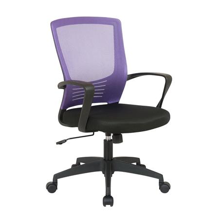 Schreibtischstuhl MALIBU, auffälliges Design, Stoff und atmungsaktives Netz, Farbe Lila