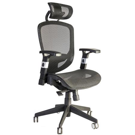 Ergonomischer Bürostuhl LOUBRESSAC, komplett verstellbar, Lordosenstütze, Farbe Schwarz
