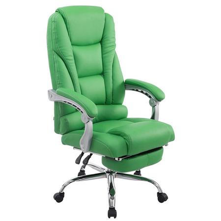 Chefsessel KOMODITY LEDER, mit ausziehbarer Fußstütze, Farbe Grün