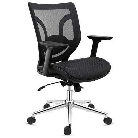 Ergonomischer Bürostuhl LAMBO PRO, 8h-Nutzung, Lordosenstütze, 3D-Armlehnen, Farbe Schwarz