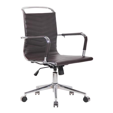 Bürostuhl SIGRID in NATURLEDER, elegantes Design, Farbe Braun