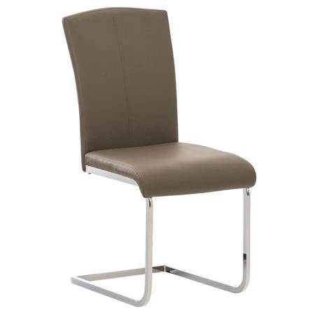 Besucherstuhl FOSTER, tolles Design, verchromtes Metallgestell, Kunstleder, Farbe Taupe