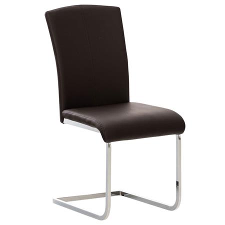 Besucherstuhl FOSTER, tolles Design, verchromtes Metallgestell, Kunstleder, Farbe Braun