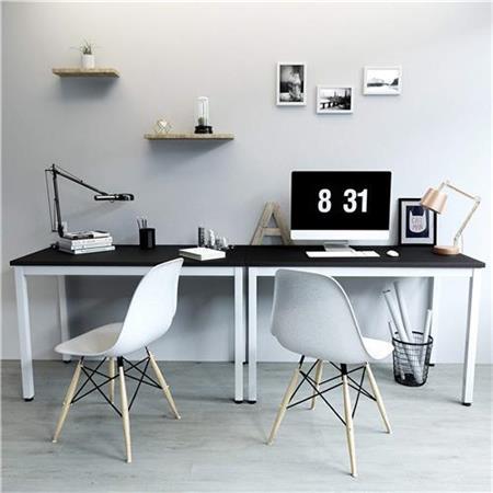 Bürotisch LISBETH, 120 x 60 x 76 cm, Metallgestell, Tischplatte aus Holz, Farbe Schwarz