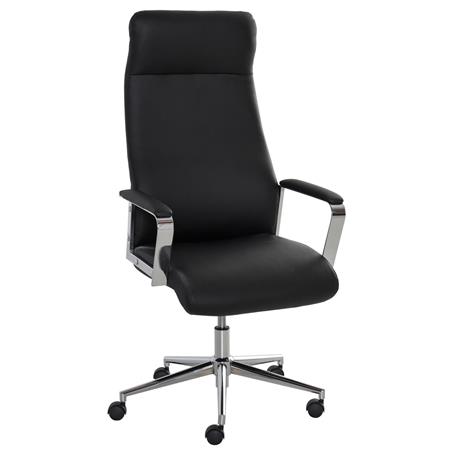 Chefsessel ATHEN, elegantes Design, hohe Rückenlehne, Kunstleder, Schwarz