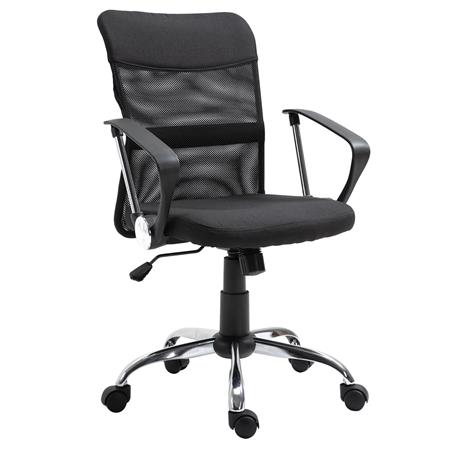 Bürostuhl AVEIRO, atmungsaktiver Netzstoff, mittelhohe Rückenlehne, Farbe Schwarz