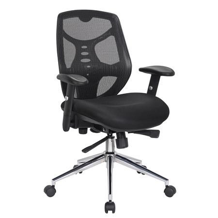 DEMO# Ergonomischer Bürostuhl MANTRA, spektakuläre Rückenlehne, verstellbare Armlehnen, Farbe Schwarz