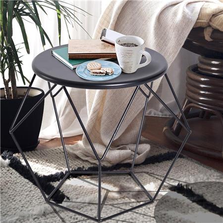 Beistelltisch TROPI, modernes Design, Maße 51x51x44cm, aus Stahl, Farbe Schwarz