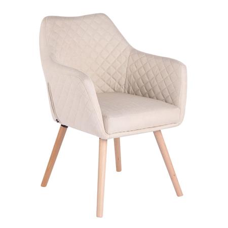 Besucherstuhl BASILEA STOFF, Exklusives Design, Stuhlbeine Buche, Farbe Creme