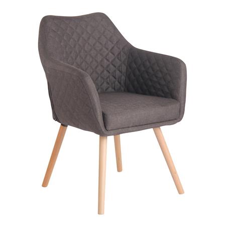 Besucherstuhl BASILEA STOFF, Exklusives Design, Stuhlbeine Buche, Farbe Dunkelgrau