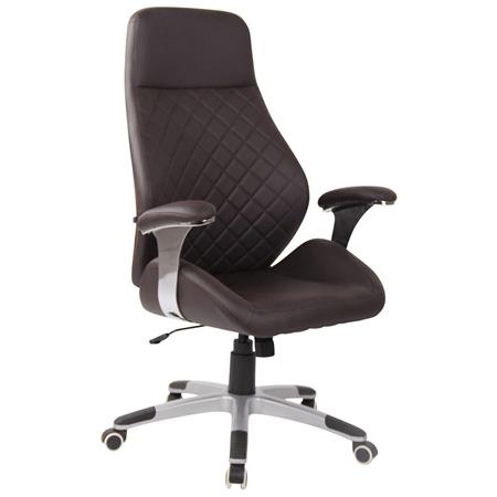 Chefsessel LION, Qualität und Design, elegante Ziernähte, Leder, Farbe Dunkelbraun