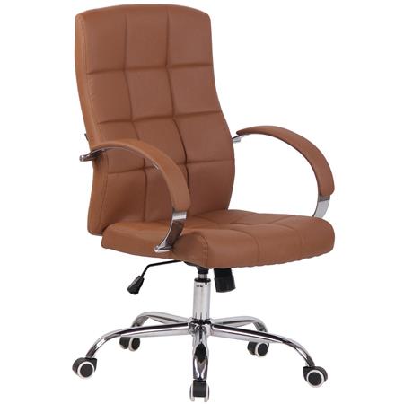 Chefsessel LISSABON, sehr hochwertig, Metallgestell, Lederbezug, Farbe Hellbraun