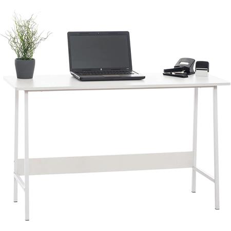Schreibtisch MINT, 120x45x71 cm, im Industriedesign, Metall und Holz, Farbe Weiß