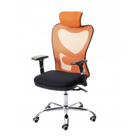 Ergonomischer Bürostuhl LUCIA, komplett verstellbar, Stoff, Farbe Orange