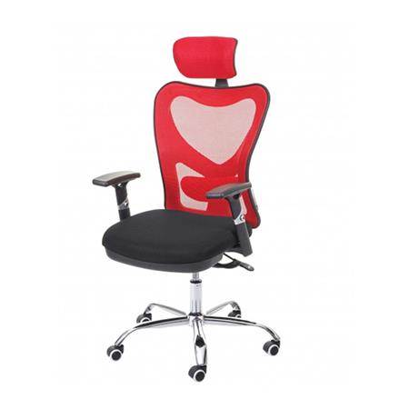 Ergonomischer Bürostuhl LUCIA, komplett verstellbar, Stoff, Farbe Rot