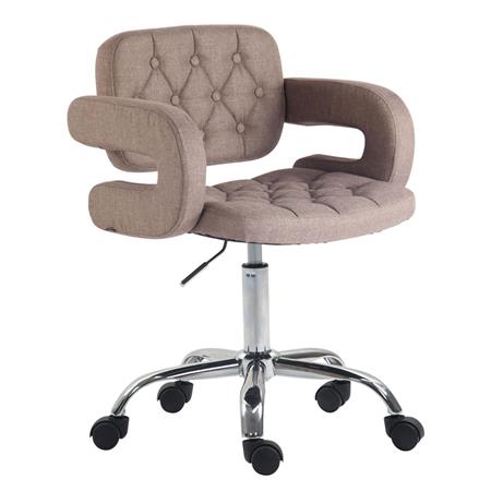 Bürostuhl SAMSON STOFF, exklusives Design, Metallgestell, Stoffbezug, Farbe Taupe