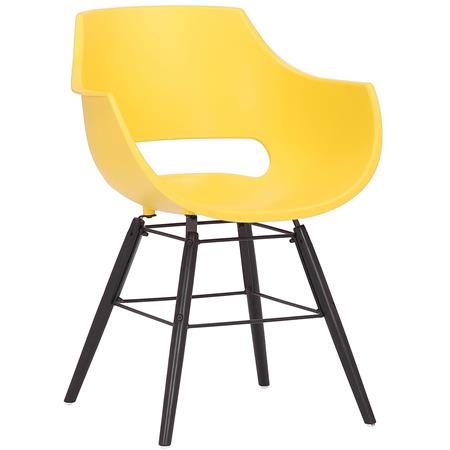 Besucherstuhl CALIFORNIA, nordisches Design, Stuhlbeine aus Holz, Farbe Gelb